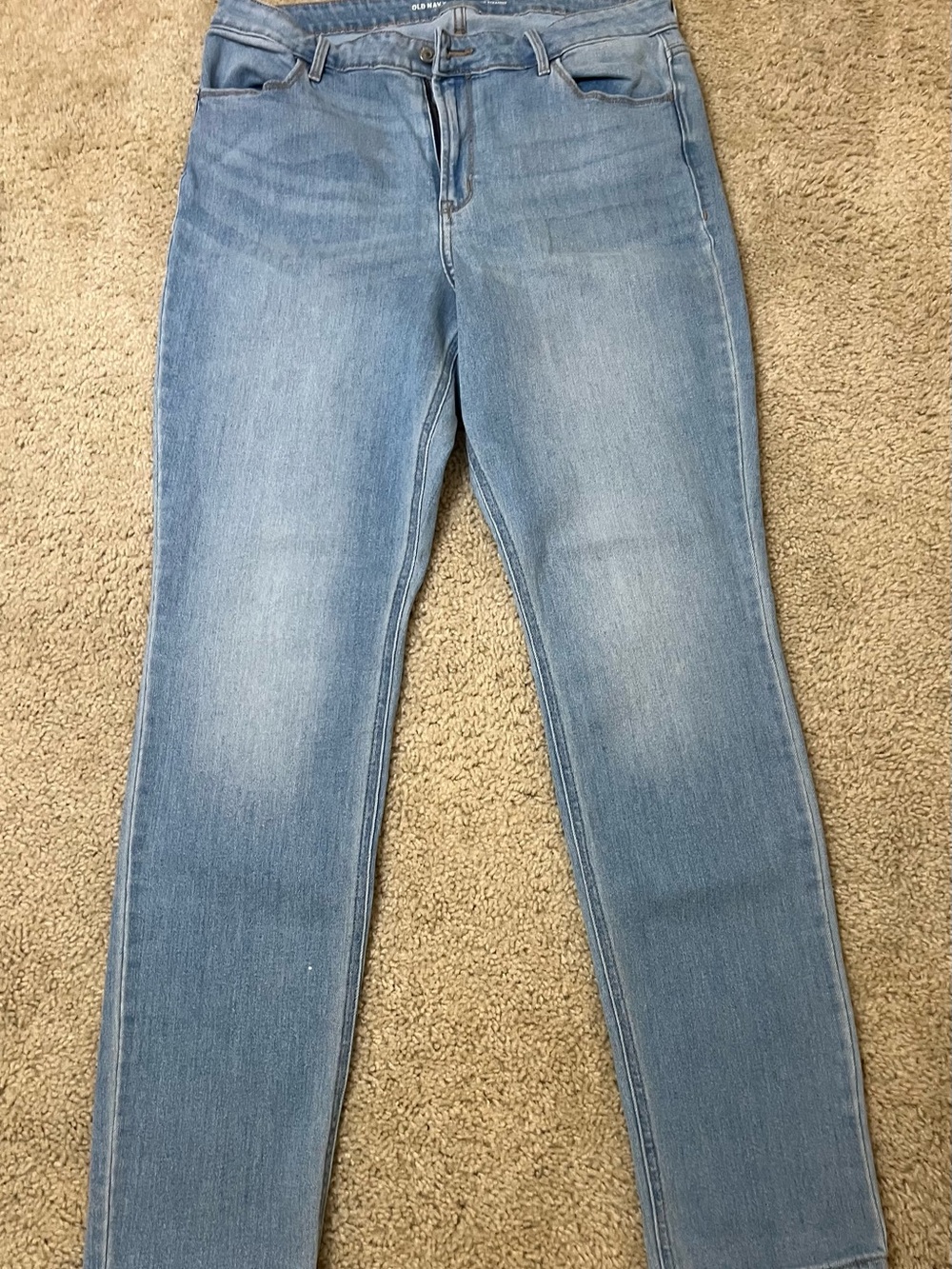 Old Navy 14 Long High Rise WOW Straight Leg Jeans Light Wash Blue Denim Women's